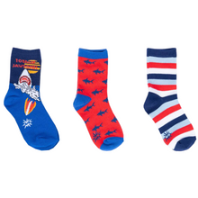 Load image into Gallery viewer, Totally Jawsome! Kids Crew Socks Pack of 3 ~ Sock it to Me ~ Two Sizes