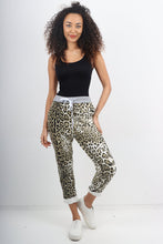 Load image into Gallery viewer, Italian Stretch Cotton Trousers ~ Leopard ~ ONE SIZE