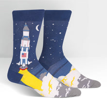 Load image into Gallery viewer, 3, 2, 1 Lift Off - Men's Crew Socks by Sock it to Me