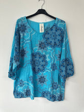Load image into Gallery viewer, Italian Made Cotton Top Mandala ~ Turquoise Sz 8-18