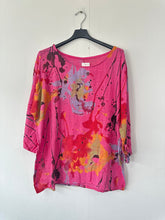 Load image into Gallery viewer, Italian Made Cotton Top Splash Print ~ Pink Sz 8-18
