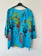 Load image into Gallery viewer, Italian Made Cotton Top Splash Print ~ Turquoise Sz 8-18