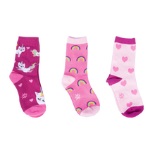 Load image into Gallery viewer, Look At Me Meow Kids Crew Socks Pack of 3 ~ Sock it to Me ~ Two Sizes