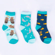 Load image into Gallery viewer, My Otter Half 3-Pack Kids Crew Socks ~ Sock it to Me ~ Two Sizes