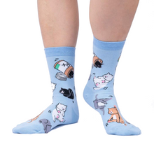 Load image into Gallery viewer, Purr-scription For Happiness - Ladies Crew By Sock It To Me