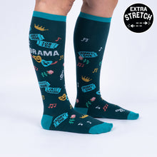Load image into Gallery viewer, STRETCH-IT™ Just Here for the Drama - Wide Calf Knee Highs by Sock it to Me