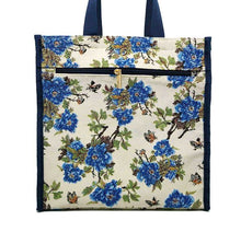Load image into Gallery viewer, Tapestry Shopper Bag - Peony, Blue