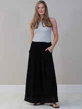 Load image into Gallery viewer, Italian Made Wide Leg Corduroy Trousers ~ Black