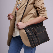 Load image into Gallery viewer, Greenwood Leather Lucy Ladies Cross Body Bag Lucy ~ Dark Brown