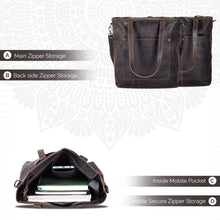 Load image into Gallery viewer, Greenwood Leather Bunbury Tote Bag ~ Brown