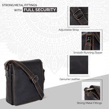 Load image into Gallery viewer, Greenwood Leather Luna Small Cross Body Bag ~ Dark Brown