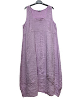 Load image into Gallery viewer, Colette Italian Made Linen Sleeveless Pinstripe Maxi Dress ~ Lilac