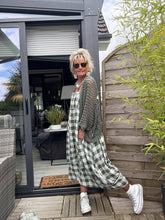 Load image into Gallery viewer, Colette Italian Made Linen Sleeveless Gingham Maxi Dress ~ Lilac