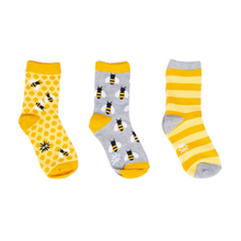 Load image into Gallery viewer, Bee's Knees 3-Pack Kids Crew Socks ~ Sock it to Me ~ Two Sizes