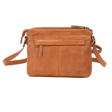 Load image into Gallery viewer, Greenwood Leather Mila Diamond Weave Crossbody Bag ~ Cognac