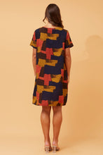 Load image into Gallery viewer, Caroline Morgan Brushstrokes Shift Dress ~ Mustard