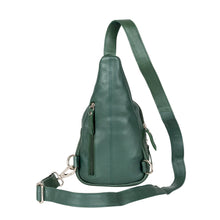 Load image into Gallery viewer, Greenwood Leather Summit Sling Backpack ~ Green