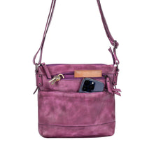 Load image into Gallery viewer, Greenwood Leather Nora Cross Body Bag ~ Purple