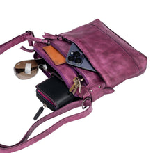 Load image into Gallery viewer, Greenwood Leather Nora Cross Body Bag ~ Purple