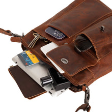 Load image into Gallery viewer, Greenwoodl Leather Tauranga Cross Body Bag ~ Sandal