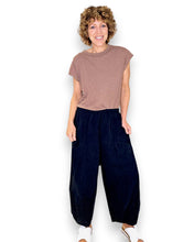 Load image into Gallery viewer, HELGA MAY Corduroy Barrel Leg Pants ~ Black