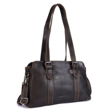 Load image into Gallery viewer, Greenwood Marlow Leather Tote Dark Brown