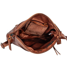 Load image into Gallery viewer, Greenwood Leather Elsa Diamond Weave Crossbody Bag ~ Cognac