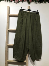 Load image into Gallery viewer, Colette Plain Barrel Leg Linen Pants ~ Khaki