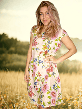 Load image into Gallery viewer, Helga May Italian Linen Slim Fit 'Bloom' Dress ~ Salmon