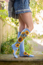 Load image into Gallery viewer, Sunflower ~ Heather Cornflower - Knee Highs by Modsocks