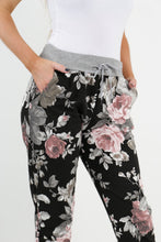 Load image into Gallery viewer, Italian Stretch Cotton Trousers ~ Dusky Rose Black
