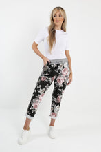 Load image into Gallery viewer, Italian Stretch Cotton Trousers ~ Dusky Rose Black