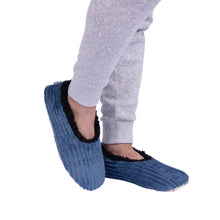 Load image into Gallery viewer, SnuggUps® Cosy Men's Slippers ~ Cord Navy