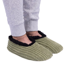 Load image into Gallery viewer, SnuggUps® Cosy Men's Slippers ~ Cord Olive