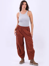 Load image into Gallery viewer, Italian Made Barrel Leg Corduroy Trousers ~ Rust