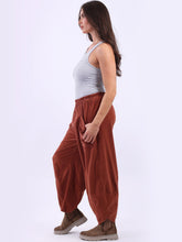 Load image into Gallery viewer, Italian Made Barrel Leg Corduroy Trousers ~ Rust
