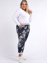 Load image into Gallery viewer, Italian Stretch Cotton Trousers ~ Winter Garden Navy