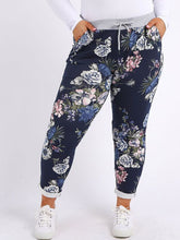 Load image into Gallery viewer, Italian Stretch Cotton Trousers ~ Winter Garden Navy
