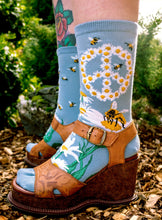 Load image into Gallery viewer, Give Bees a Chance - Ladies Crew by Modsocks