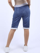 Load image into Gallery viewer, Italian Stretch Cotton Shorts Denim Look Blue