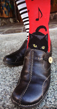 Load image into Gallery viewer, Piano Cat - Knee Highs by Modsocks