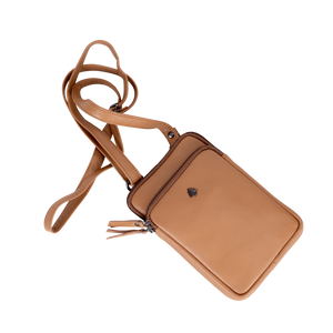 Greenwood Leather Gail Compact Crossbody Bag ~ Caramel