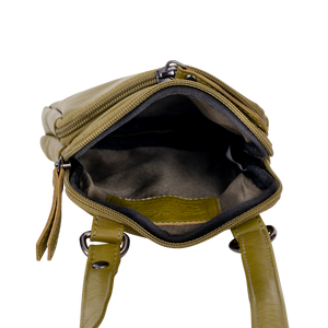 Greenwood Leather Gail Compact Crossbody Bag ~ Lime
