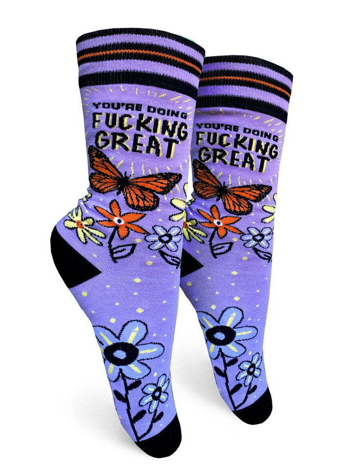 You're Doing *** Great ~ Women's Crew Socks by Groovy Things