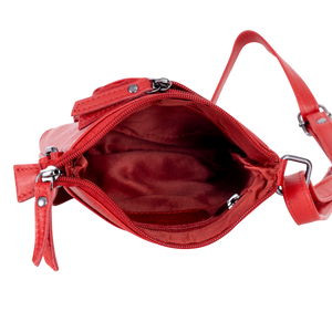 Greenwood Leather Helen Compact Crossbody Bag ~ Red