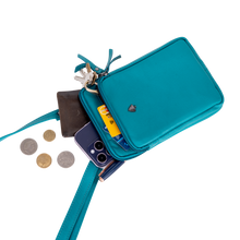 Load image into Gallery viewer, Greenwood Leather Gail Compact Crossbody Bag ~ Turquoise
