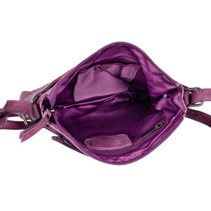Greenwood Leather Nora Cross Body Bag ~ Purple