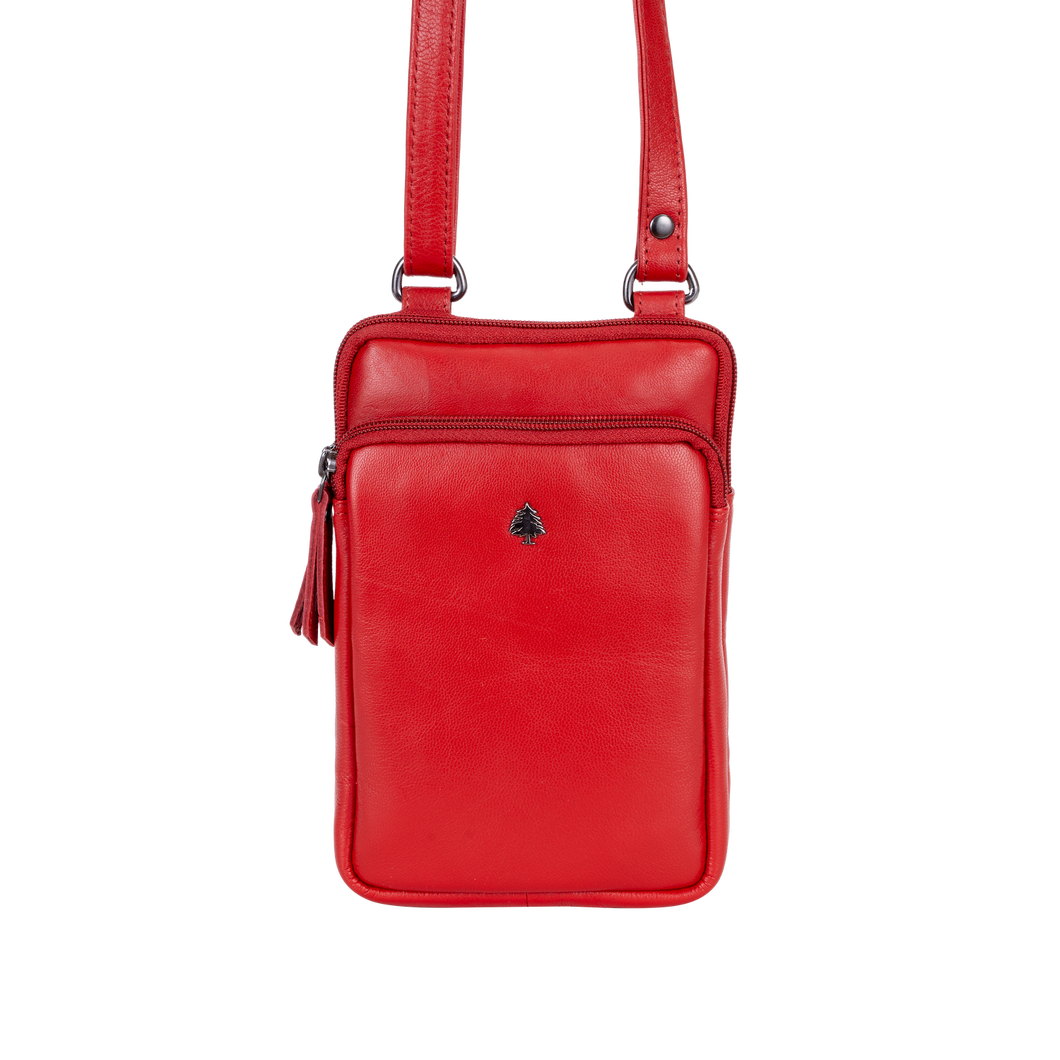 Greenwood Leather Gail Compact Crossbody Bag ~ Red