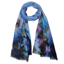 Load image into Gallery viewer, Blue Hydrangea Cotton/Modal Designer Scarf
