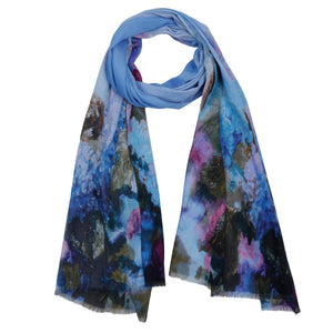 Blue Hydrangea Cotton/Modal Designer Scarf